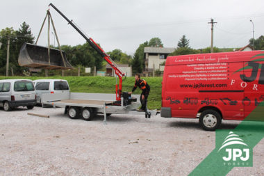 Hydraulická ruka a príves